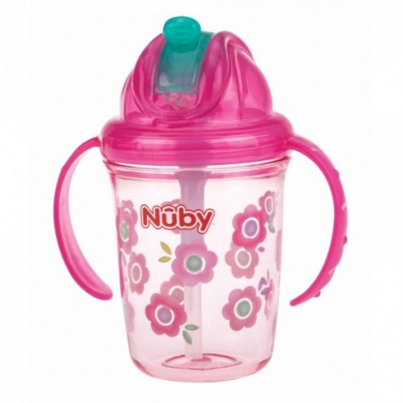 Nuby Flip-It Antilekbeker met Handvatten uit Tritan™ - roze