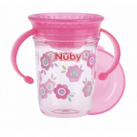 Nuby 360° Wonder cup met handvatten in Tritan™ - roze