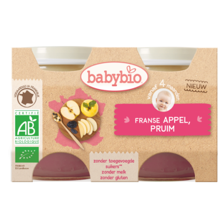 Babybio Pomme - Pruneau (dès 4 mois) 2 pièces Bio