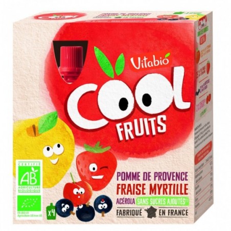 Vitabio Coolfruits Appel - Aardbei - Bosbes 4 stuks Bio