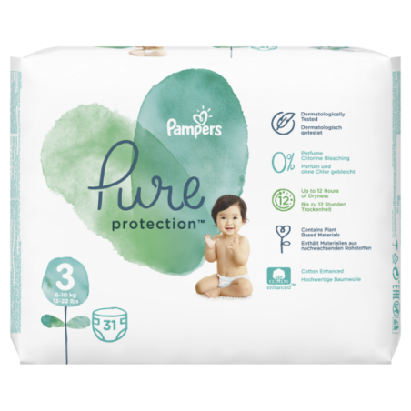 Pampers Pure protection Taille 3 31 pièces