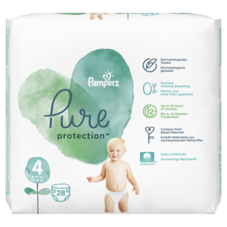 Pampers Pure protection Taille 4 28 pièces