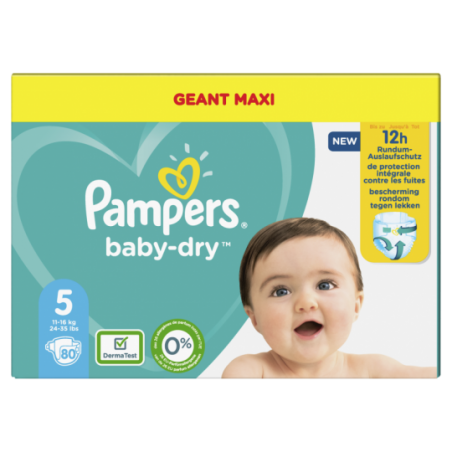 Pampers Baby dry maxi geant Taille 5 80 pièces