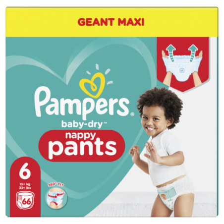Pampers Baby dry PANTS maxi geant Taille 6 66 pièces
