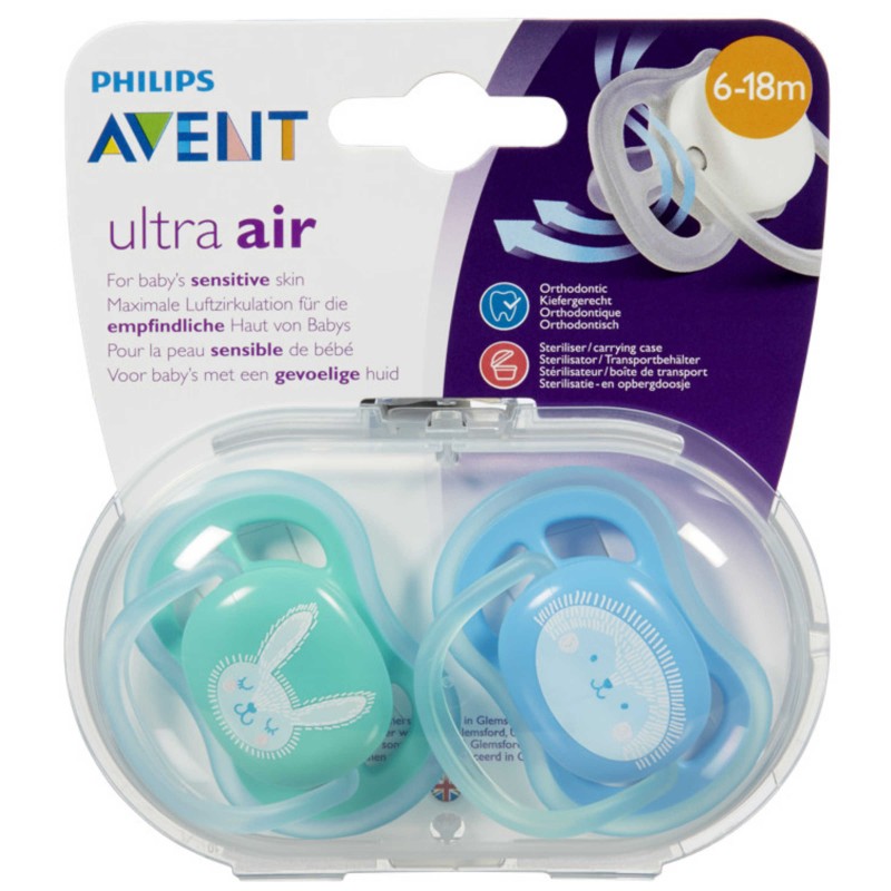 Philips Avent Sucette +6m Ultra Air Bleu - Babyboom Shop