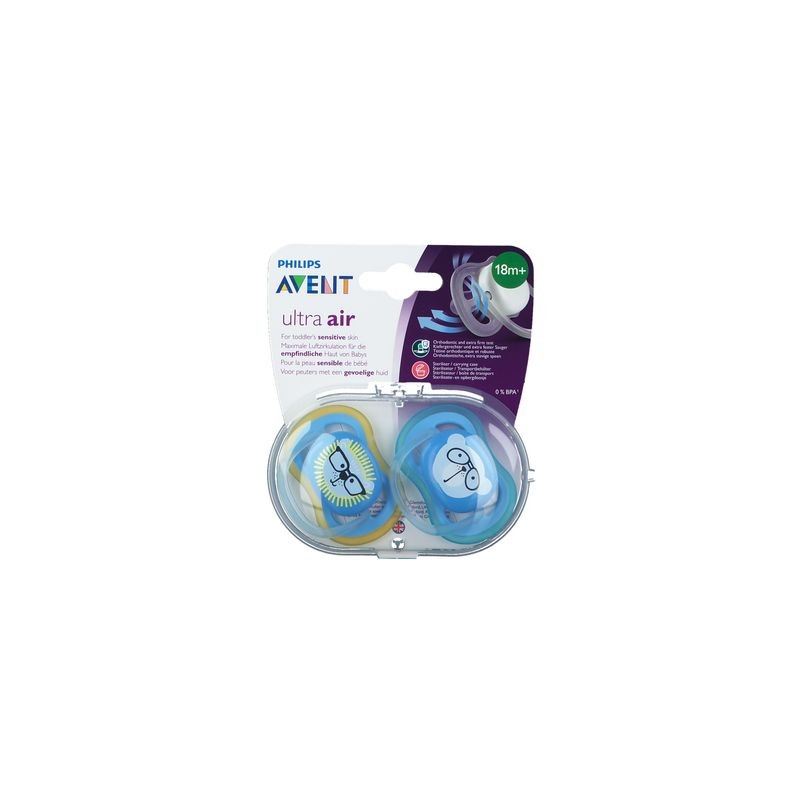 Philips Avent Sucette Ultra Air Chat Ours SCF085/18 +6 Mois 2 Pièces