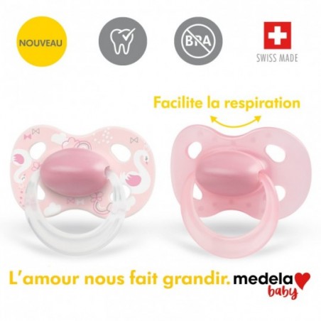 Medela Baby Sucette Original 0-6m powdery pink 2 pièces - Babyboom Shop