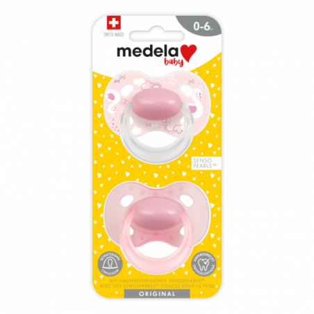 Medela Baby Fopspeen Original 0-6m powdery pink 2 stuks - Babyboom Shop