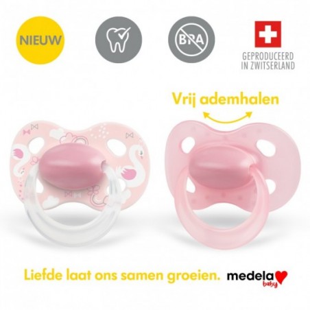 Medela Baby Fopspeen Original 18+ powdery pink 2 stuks - Babyboom Shop