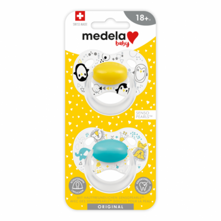 Medela Baby Sucette Original 18+ sunshine yellow 2 pièces - Babyboom Shop