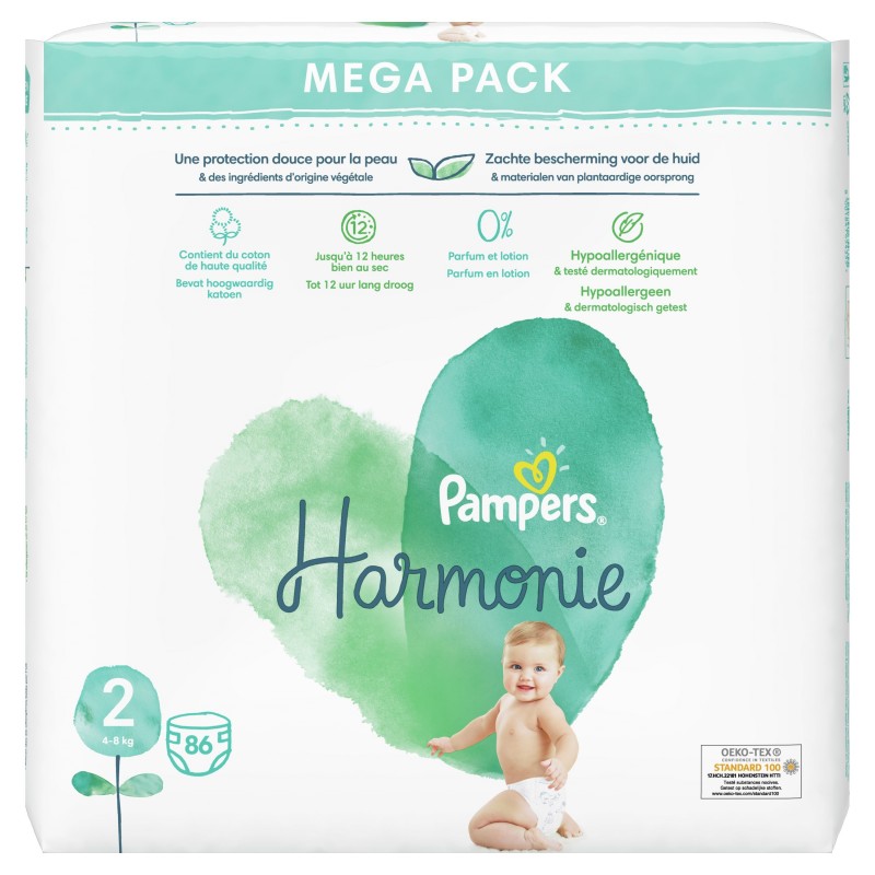 Enfants Soins bébé Couches & Soins Couches Pampers Couches Couche pampers harmonie taille 2 