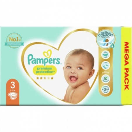 Pampers Premium Protection Mega Taille 3 102 pièces - Babyboom Shop