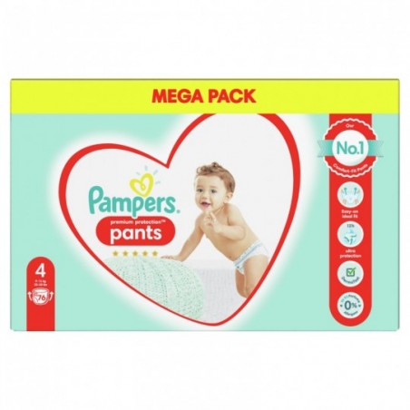 Pampers Premium protection PANTS Taille 4 76 pièces - Babyboom Shop