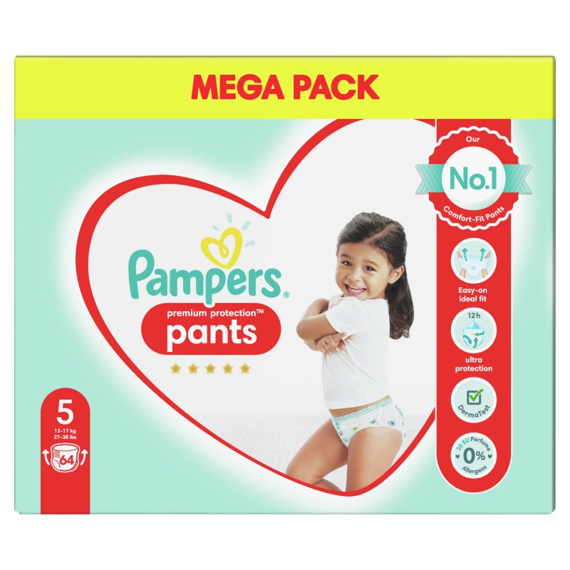 Pampers Couches bébé taille 5 : 12 - 17Kg premium protection pants