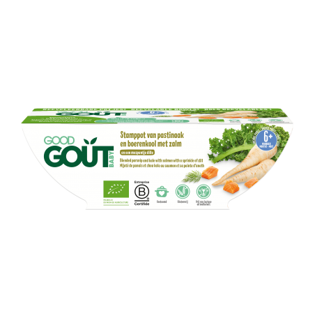 Good Gout Stoofpot van pastinaak met boerenkool en zalm Bio - Babyboom Shop