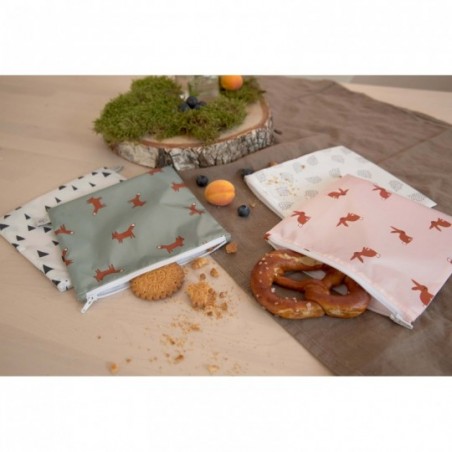 Lässig Herbruikbare zakjes voor snacks Little Forest Fox  2 stuks - Babyboom Shop