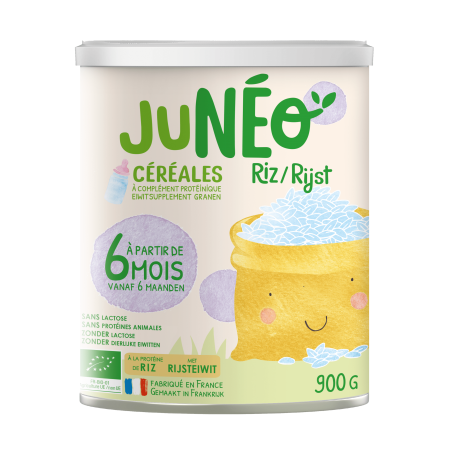Junéo Lait Riz - Céréales à complément protéinique sans lactose Bio - Babyboom Shop