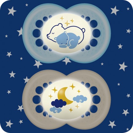 MAM Sucette Night silicone +16 mois ours lune - Babyboom Shop