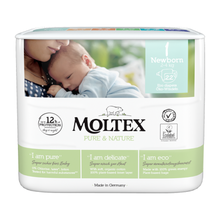 Moltex Couches bébé 1 newborn 2-4kg 23 pièces