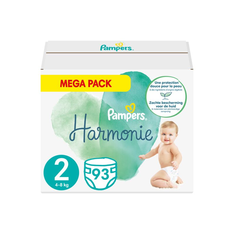 Pampers Harmonie Mega Pack Taille 2 93 pièces - Babyboom Shop