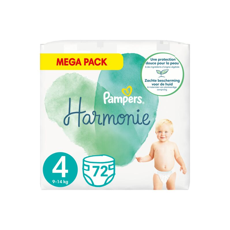 Couche Pampers Harmonie pour bébé Taille 4 Maxi (9-14 kg), 22