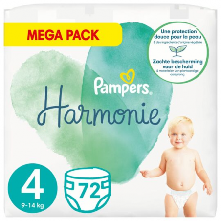 Pampers Harmonie Mega Pack Taille 4 72 pièces - Babyboom Shop