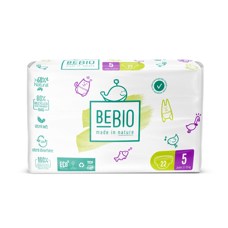 Bebio Couches jetables écologiques T5 Junior - Babyboom Shop