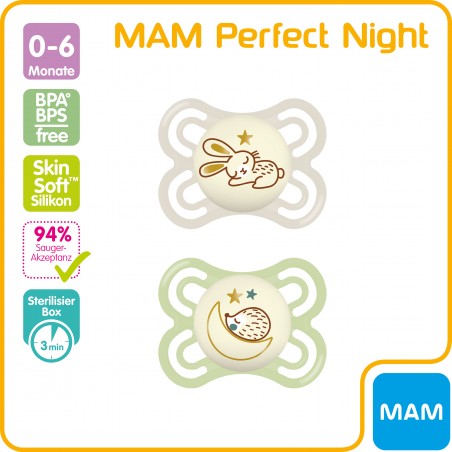 MAM Fopspeen Perfecte Nacht Siliconen 0-6 - Babyboom Shop