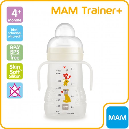 MAM Trainer+ transparante fles - Babyboom Shop