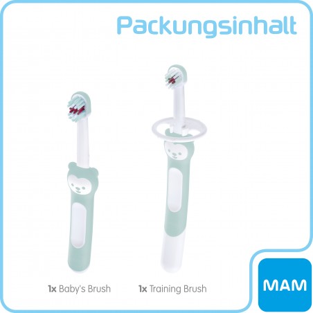MAM Leren poetsen baby tandenborstel turquoise - Babyboom Shop