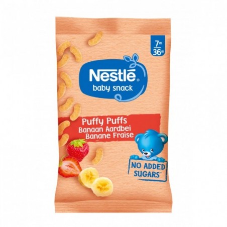 Nestle Baby Snack Puffy Puffs Banaan Aardbei - Babyboom Shop