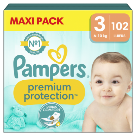 Pampers Premium Protection Maxi Pack Maat 3 102 stuks - Babyboom Shop