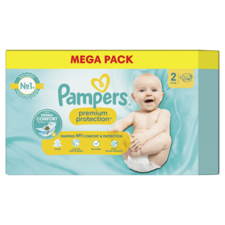 Pampers Premium Protection Mega Pack Taille 2 114 pièces - Babyboom Shop