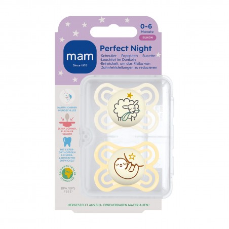 MAM Sucette Perfect Night Silicone 0-6 - Babyboom Shop